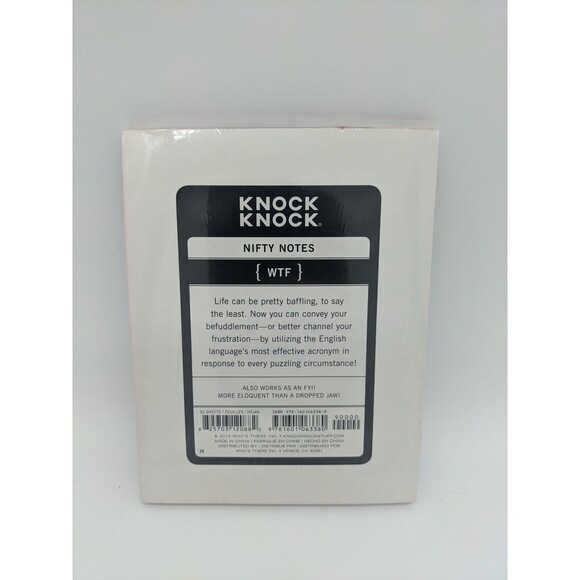 Knock Knock WTF Nifty Notes 4” x 5.25” 50 Sheet Notepad New - Picture 3 of 4